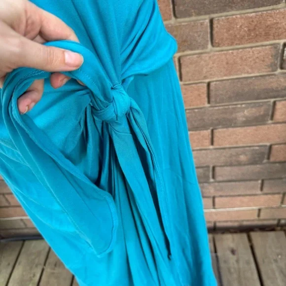 Sofia by Sofia Vergara Aqua Maxi Dress Size XXL Knot Front - Picture 2 of 6